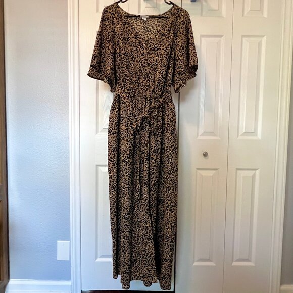 Women's Plus Ava & Viv Leopard Print Maxi Dress Size X - Picture 1 of 9